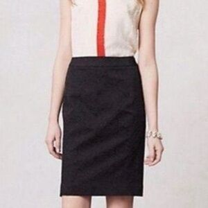 Vanessa Virginia Anthropologie black rose brocade pencil skirt size 4